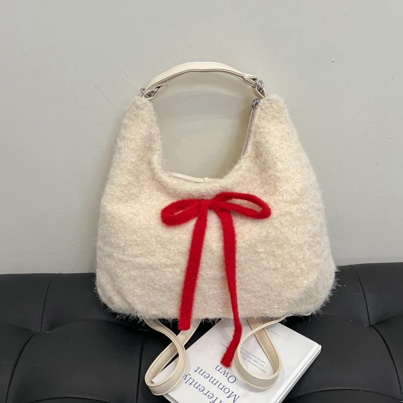 Large Capacity Shoulder Bag Women's Bow Tote Bag Crossbody Bag