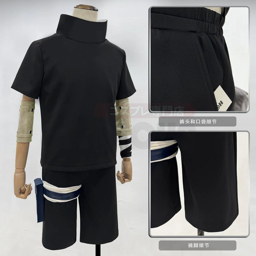 Naruto Anbu Kakashi Cosplay Full Set, Men Anbu Uniform with Konoha Shoes and Fox Mask Complete Outfit