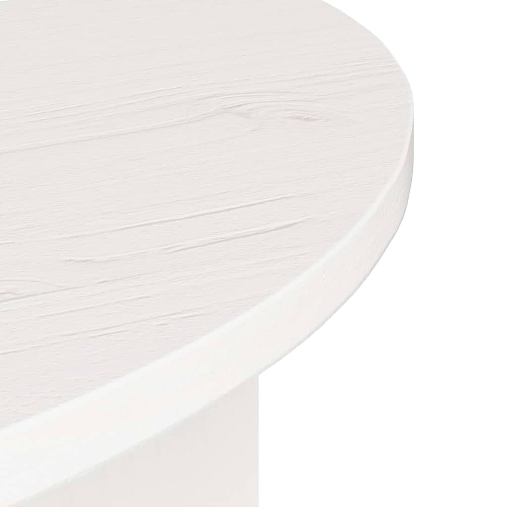 Coffee Table Set 2 Pcs White Solid Pine Wood