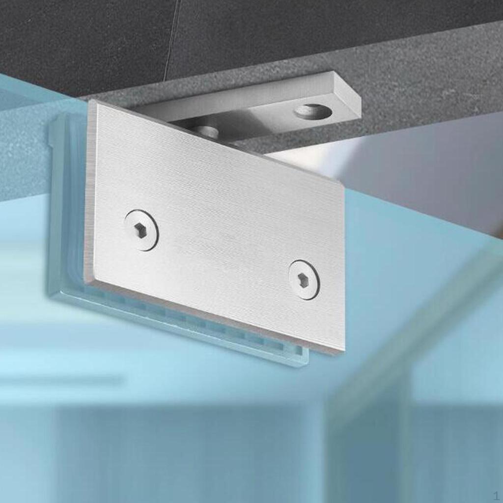 Glass Door Hinge Bathroom Gate Clamp Stainless Steel 90 Degree Positioning, Functional Cabinet