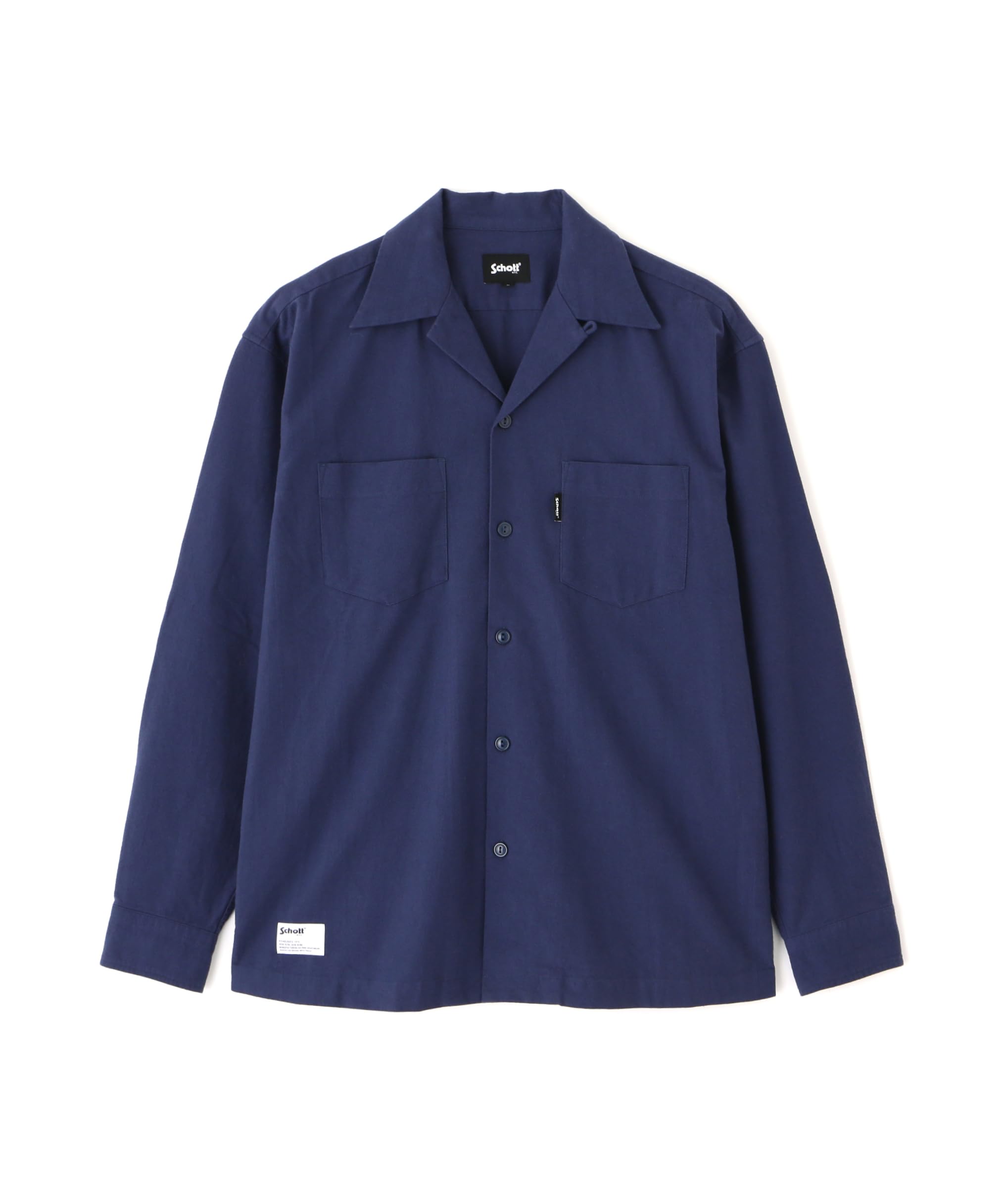 

Schott LS NEL SHIRT PLAIN Men s Flannel Shirt, Size S (120), Navy, 782-4220005