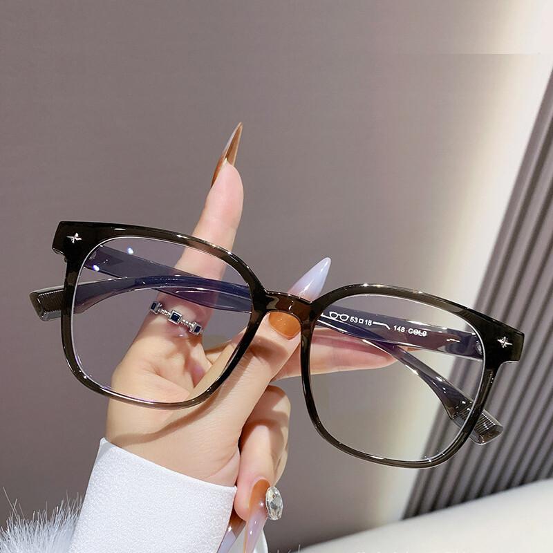 Unisex Square Plastic Frame Reading Glasses Anti Blue Light Clear Glasses Ultra Light Leopard Eyeglasses For Back To School