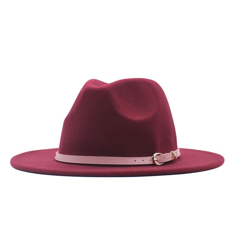Women's Wool Fedora Hat with Flat Brim - Autumn/Winter Accessory in Solid Black Jazz Style