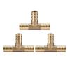 5pcs Brass T 3-Way Hose Joiner Fittings Barbed Connector   Water Oil Gas Fuel (6mm)