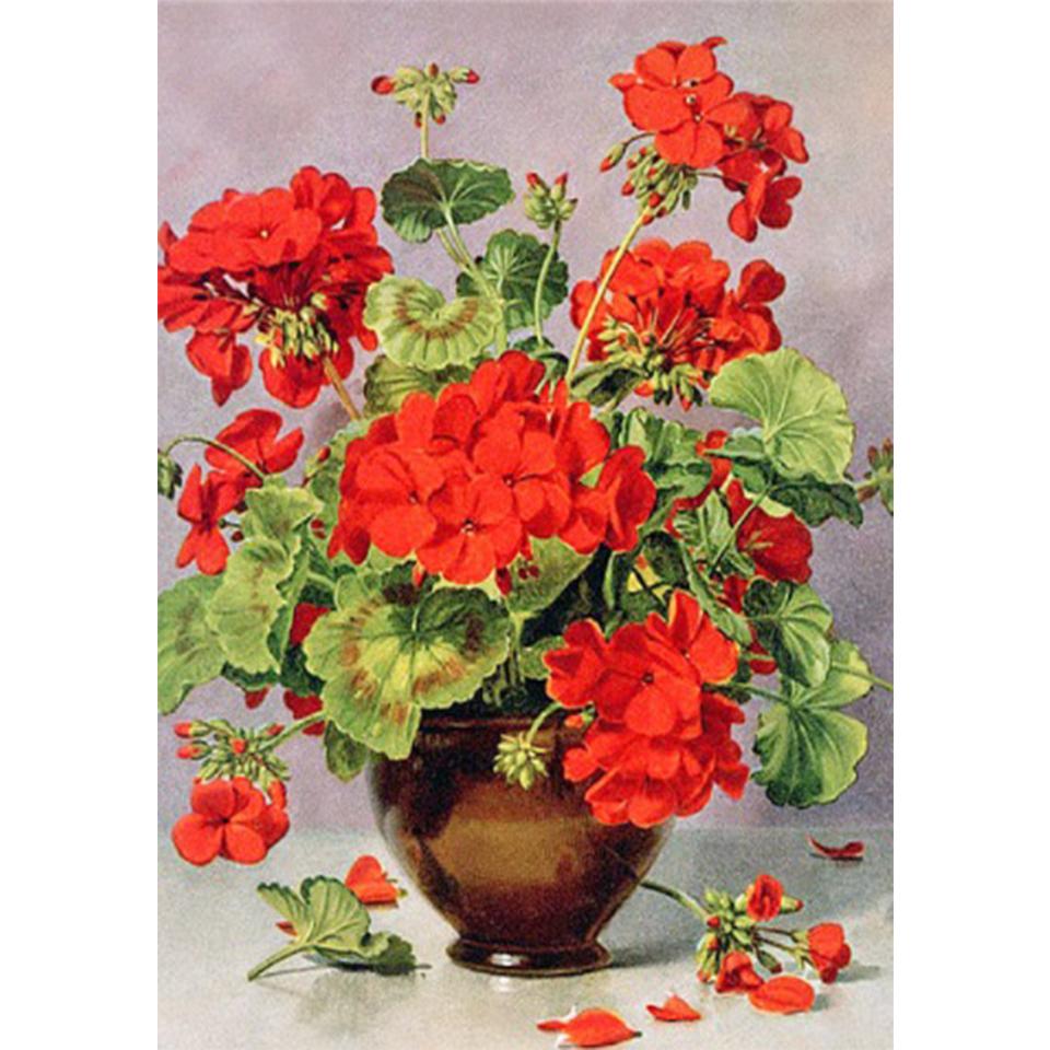 5D DIY Diamond Painting Flower Vase Cross Stitch Kit Rhinestone Rose Picture Full Diamond Embroidery Gift Mosaic Home Decoration