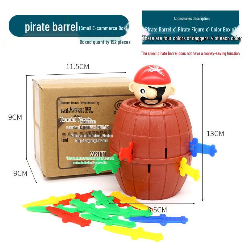 Pirate Barrel Interactive Educational Toy for Kids - Novelty Desktop Game