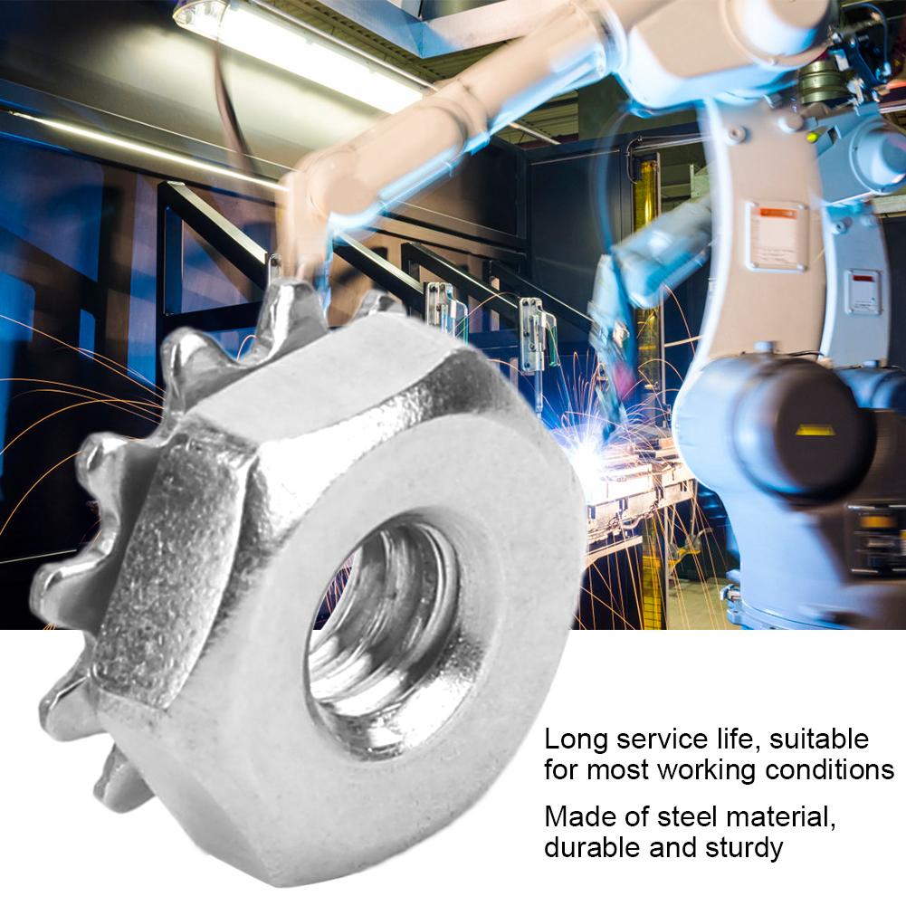 100Pcs Toothed Nut Steel with Star Washer 632 Thread Replacement Kits Industrial Robot Parts