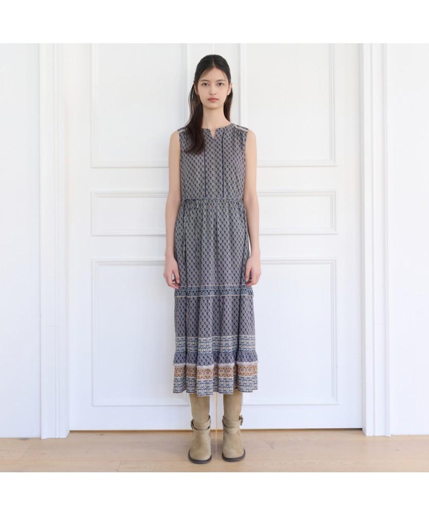 THURSDAY ISLAND Border Mix Sleeveless Dress_T264Mop213W