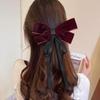 Elegant Temperament Velvet Bow Hair Clips For Women'S Banquets Party Headwear The Back Of The Head Ribbon Hairpin Accessories