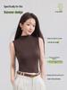 Ice-Feel Breathable Tencel Knit Women's High Neck Sleeveless Top