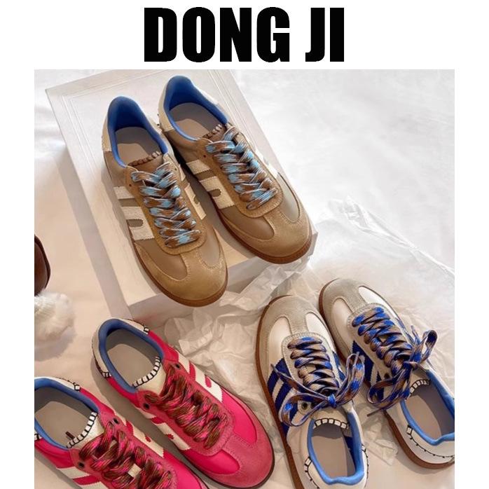 DONGJI Retro Genuine Leather Color Block German Trainer Casual Sneakers - Spring 2025 Edition