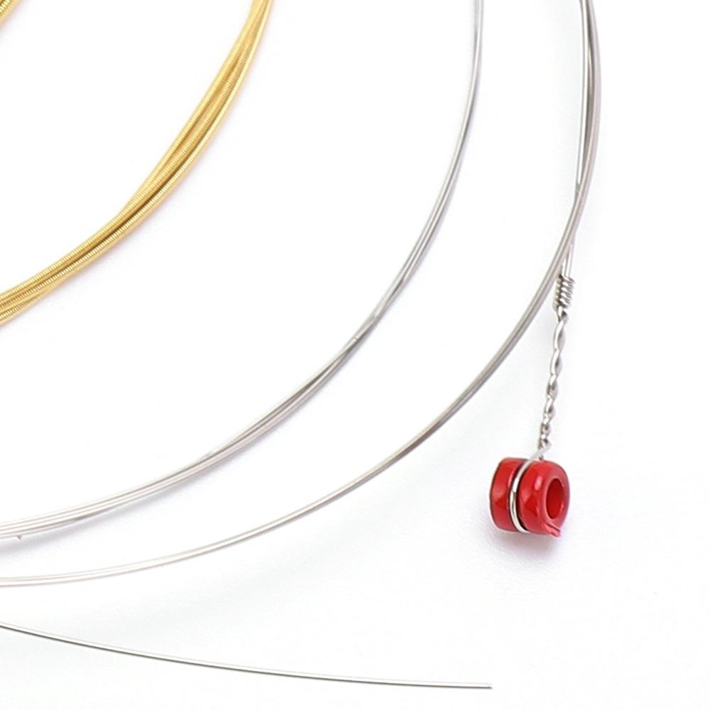 2Sets Brass Material Acoustic Guitar Strings Golden And Silver Guitar Strings For Acoustic Guitar