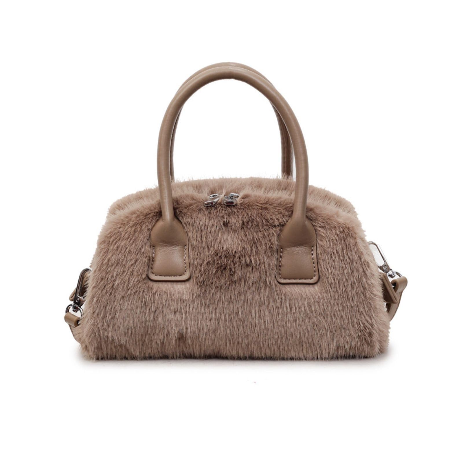 

Harugio Fur Shoulder Bag, Small Handbag for Women, Fluffy and Soft Faux Fur Bag, Shoulder Bag with Boa Lining, Stylish and Cute, Trendy and Popular