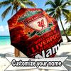 Custom Name Personalized Liverpool F.C Print Umbrella, Auto Open Close, 8‑Rib Sturdy Frame, Commute Camping Hiking Use, Birthday Gift