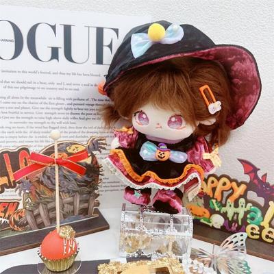 Pumpkin Cotton Doll Witch Clothes Set Dress Up Bow Cotton Doll Halloween Suit Fashion Kawaii Dolls Clothes Children's Gift