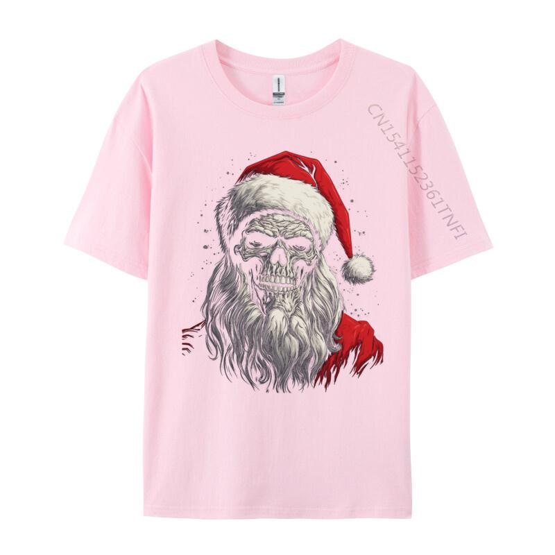 Christmas Skull Santa Claus Xmas Holiday Winter Season T Shirts Men's Harajuku T Shirt Cotton Oversized Tshirt Tee Top