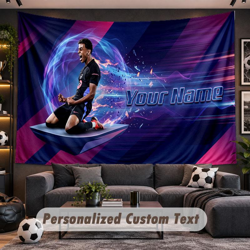 Wall Hanging Tapestry Custom NameLamine Yamal Pattern Personalized Printed Fabric Wall Decor