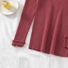 V Long Color Solid Neck Sleeve Slim Inner Bottoming Knitted Sweater Chic Tops