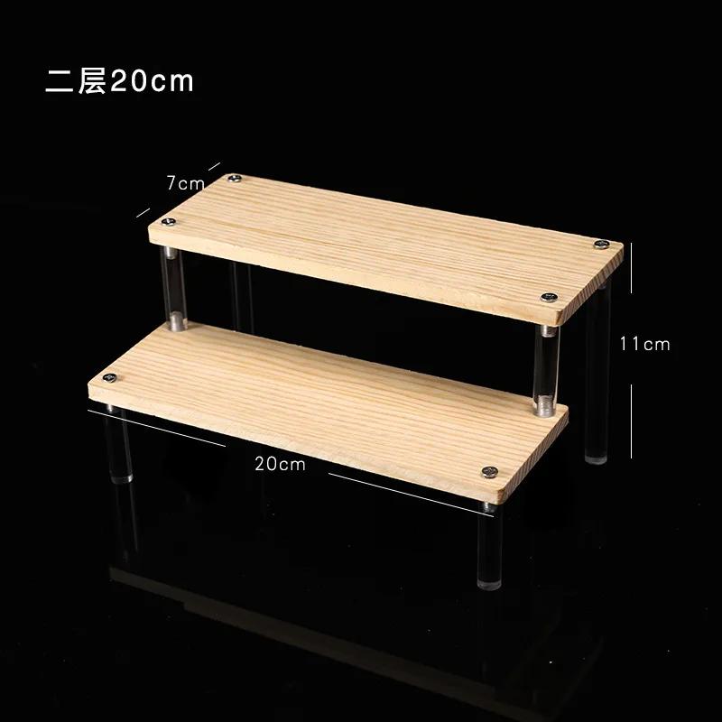 Acrylic Wooden Display Riser Stand for Funko POP Figures,Earring Ring Holder Cupcake Stand,Perfume Stand Organizer Display