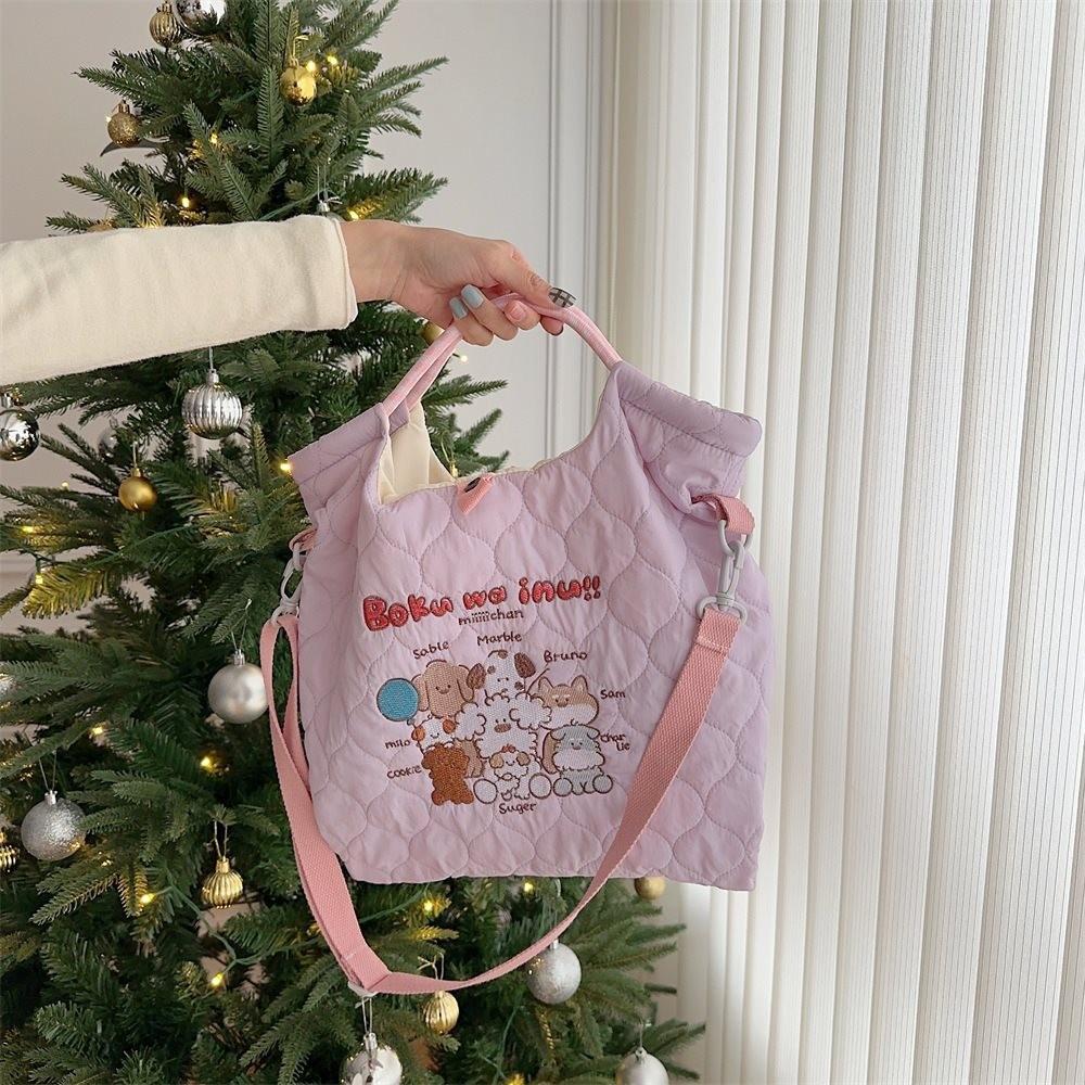 Adorable Soft Cotton Embroidered Tote Bag Stylish And Spacious Handbag For Daily Use