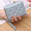 Women'S Wallet Tri Fold Card Bag Pu Multi Objects Pocket Short  Embroidered Love Pattern Korean Minimalist