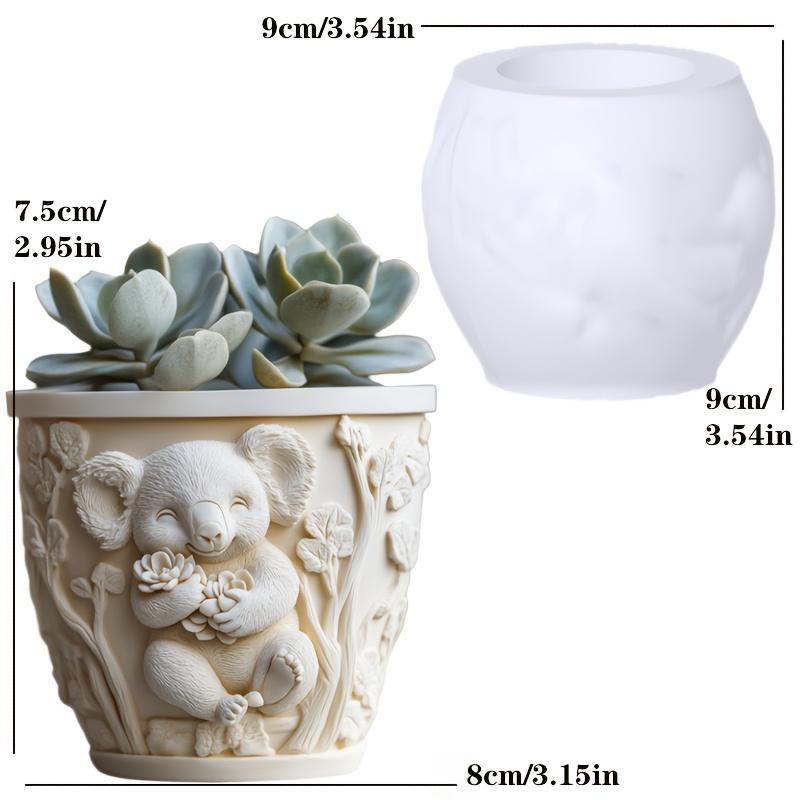 Yak Succulent Plant Flower Pot Resin Silicone Mold Sitting Cute Cow Storage Box Concrete Mould Cow Yak Candle Cup Gypsum Molds