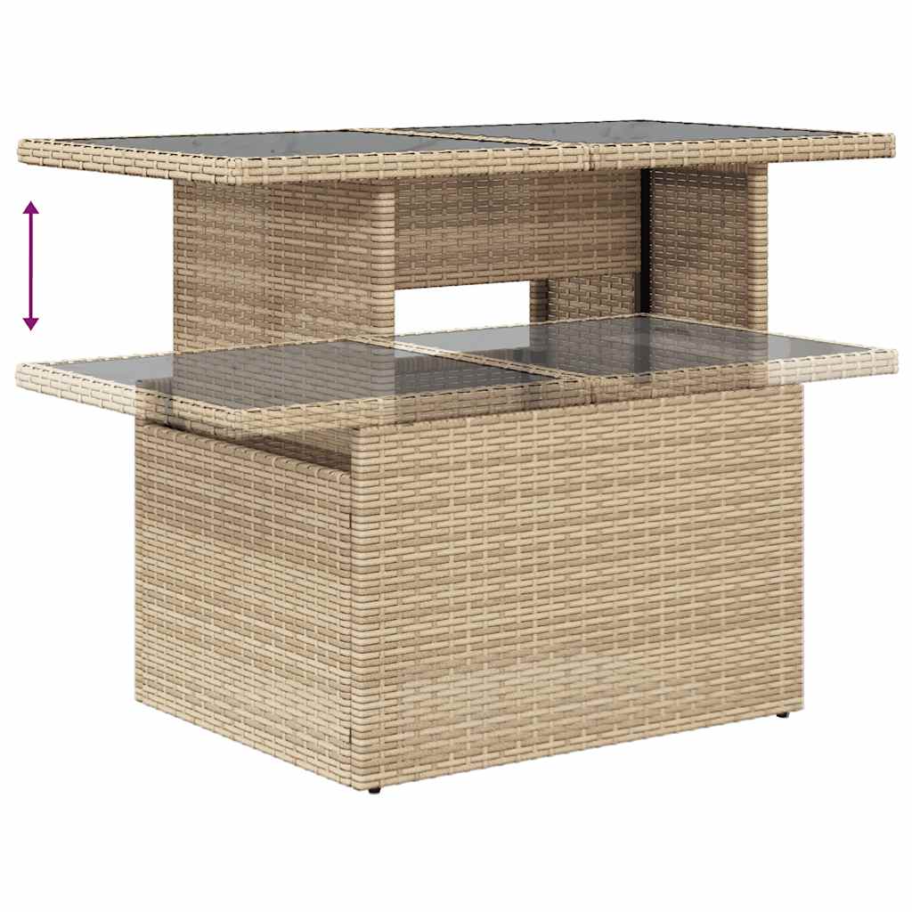 Vidaxl 5-Cz. Garden Furniture Set With Cushions, Beige, Poly Rattan