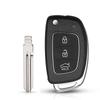 Funda de Mando de Coche Plegable para Hyundai Solaris Ix35 Ix45 Elantra Santa Fe Hb20 Verna Hy15/Hy20/Toy40 Hoja 3 Botones