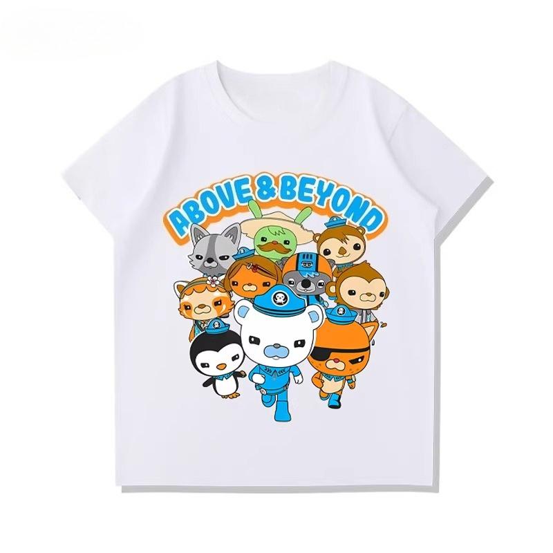 Potdemiel Octonauts Children's Pure Cotton T-Shirt, New Summer Style, Comfortable and Breathable Children's T-Shirt