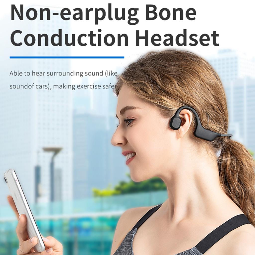 Open-Ear-Sport-Headset BT 5.0 Knochenleitung Leichter Kopfhörer Schweißresistent Ohr Hängend