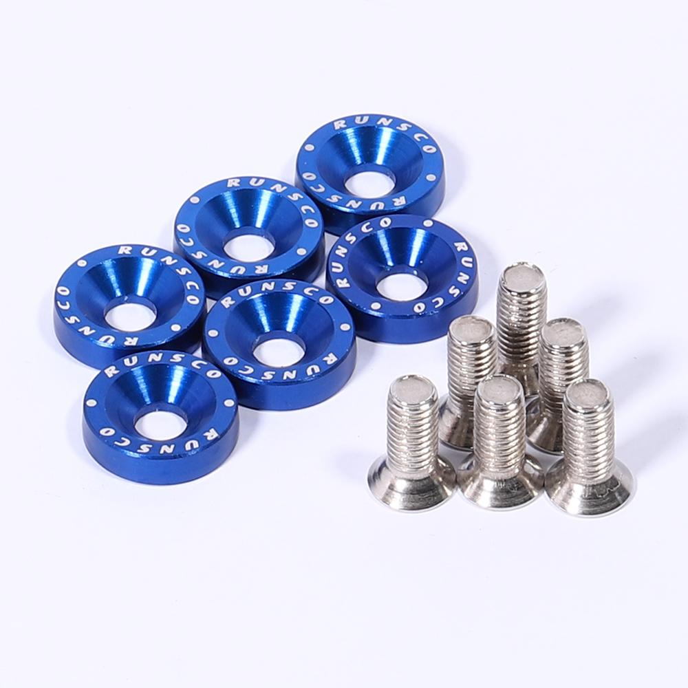 Aluminum M8 Fender Washers and Bolt Engine Washer Bolts for Honda Nissan Bmw Tuning Car Universal 6Pcs/Pack