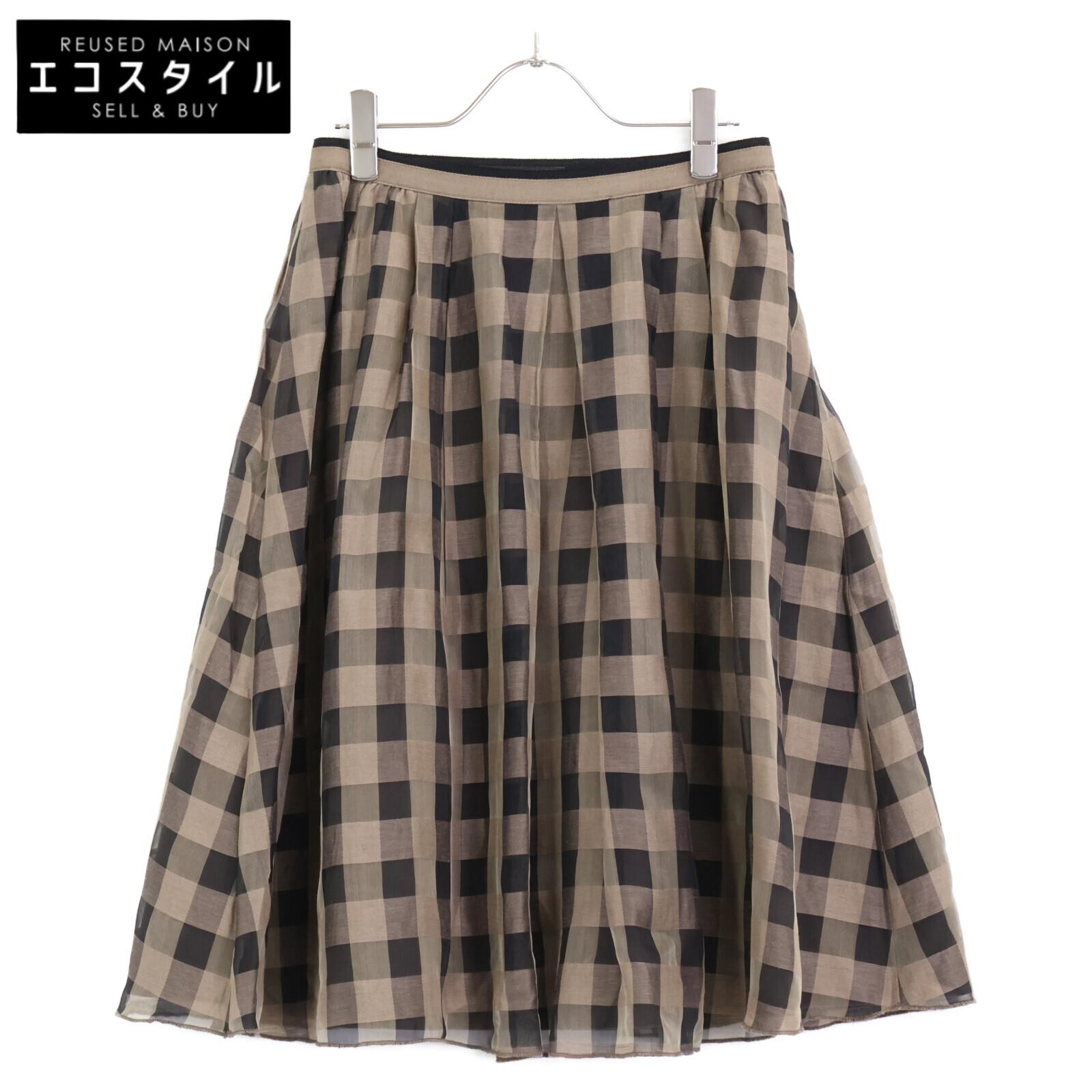 

FOXEY Brown 39706 Check Skirt skirt 38 Brown Black CheckUsed