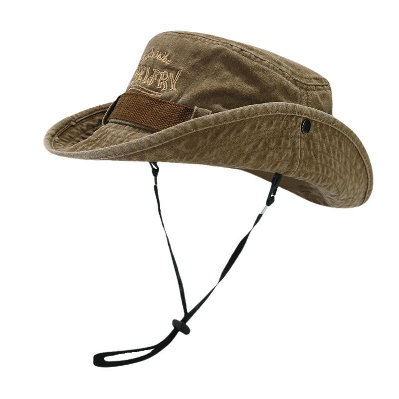 Western wind fisherman hat men's and women's summer outdoor camping mountaineering sun hat shading sun protection Spice girl cowboy hat