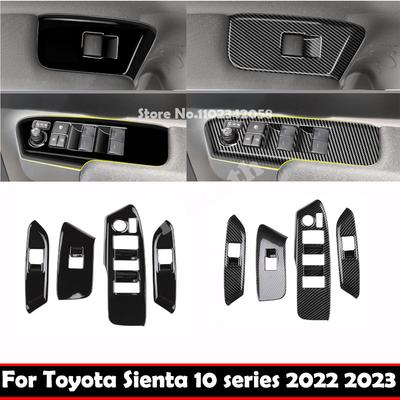 RHD For Toyota Sienta 10 Seris ABS Interior Door Window Lift Glass Rise Switch Buttons Cover Molding Car Accessories