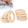 20Pcs Wood Baby Natural Teething Rings DIY Jewelry Circle Pendant Craft Making Accessory65mm
