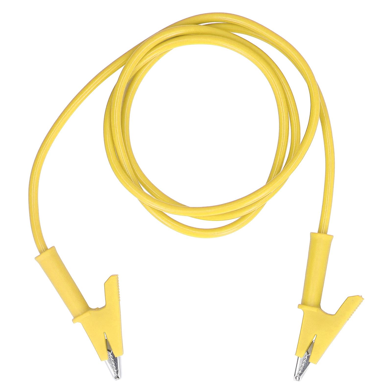

Crocodile Clip Test Dual Ended 10mm Opening Testing Cable Wire for Battery VehicleYellow