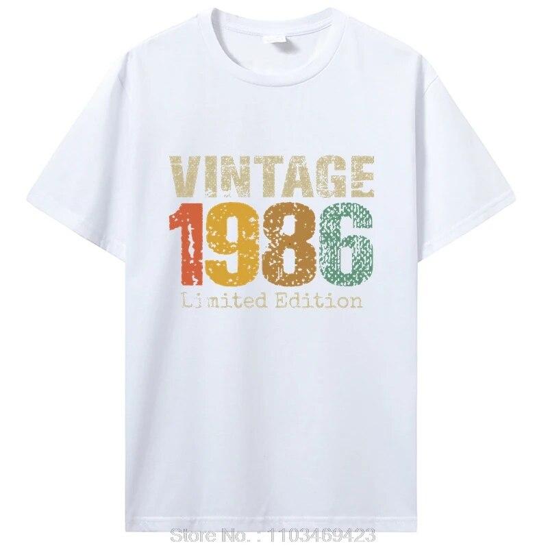 Lustiges Vintage 1986 T-Shirt Sommerstil Grafik Baumwolle T-Shirt Streetwear Geburtstagsgeschenke T-Shirt Unisex Kleidung Übergroß