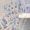 Punk Silver Metal Line Star Flower Love Colorful Butterfly Nail Art Stickers Horror Halloween Decorations Manicure Decals