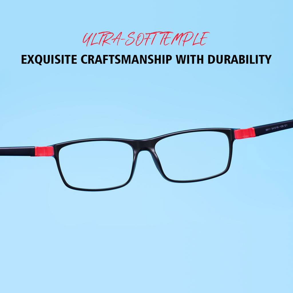 Colorful TR90 Rectangular Full Rim Flexible Boys And Girls Comfortable And Durable Glasses Frame For Optical Prescription Lenses