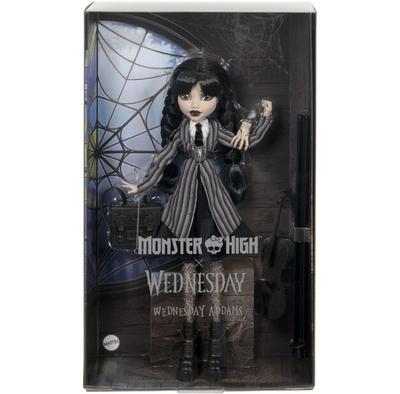 Mattel Monster High Puppe Wednesday Addams Sammlerstück in Schuluniform der Nevermore Akademie HXJ04