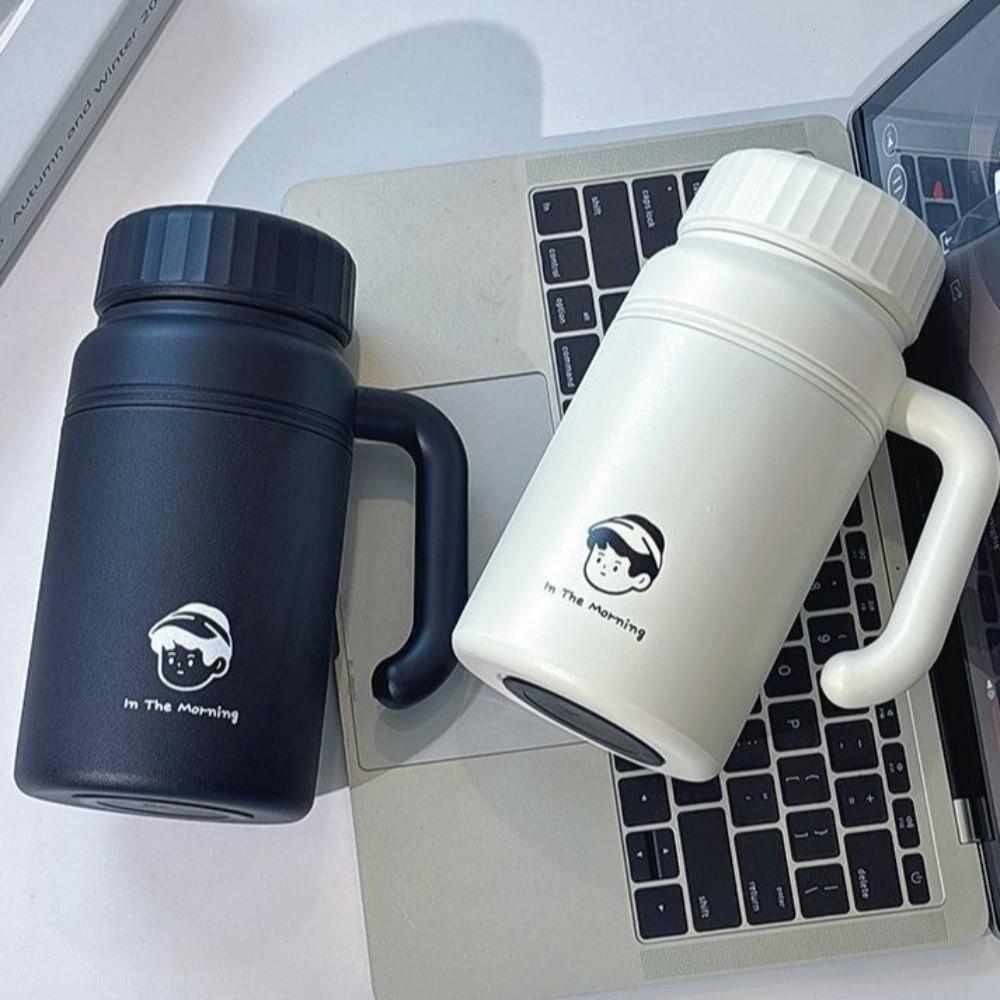 Large Capacity Stainless Steel Water Bottle Stylish Tea Cup Durable Vacuum Flasks  Outdoor Use