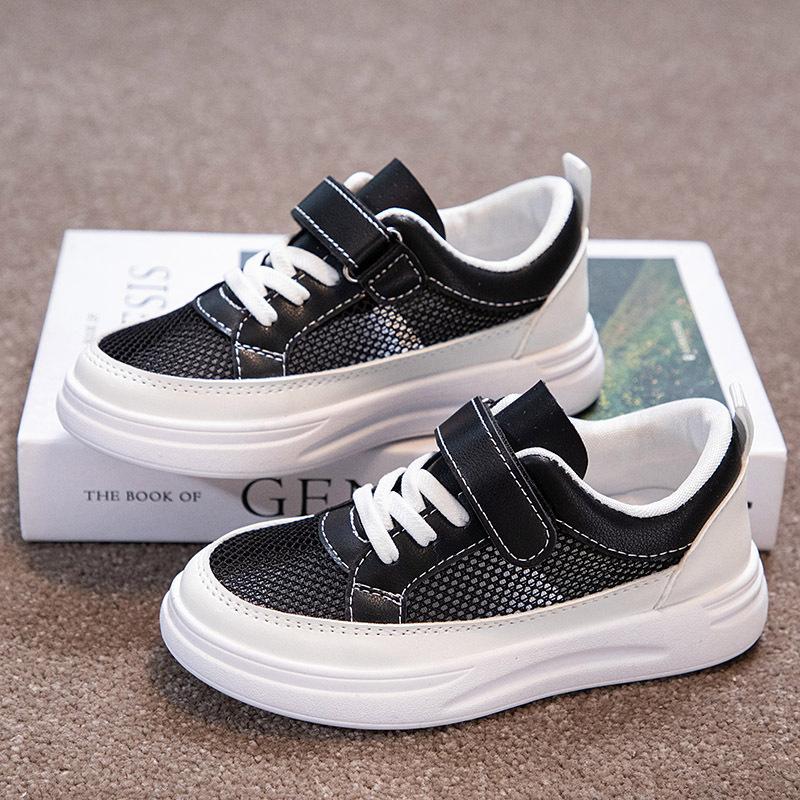 Kids Summer Breathable Mesh White Sneakers Unisex Soft Sole Casual Board Shoes For Big Children Versatile Sports Trainers