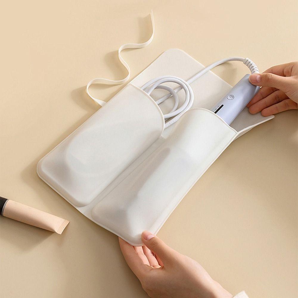 2 In 1 Hair Curler Storage Bag Folding Heat Resistant Mat for Hair Care Tool