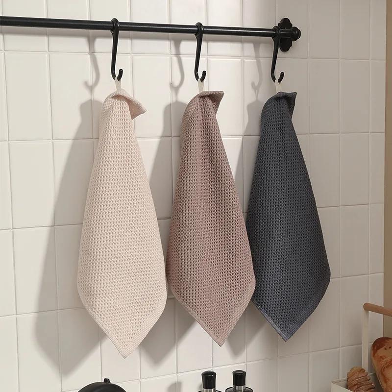 2 Pezzi 34*34cm Panno per Piatti in Cotone Asciugamano a Nido d'Ape Ultra Morbido Assorbente Asciugamano per le Mani Panno per Lavare Panno per la Pulizia della Cucina Domestica Strumento