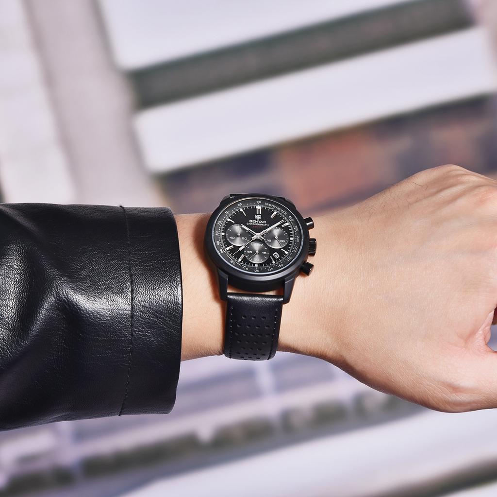 BENYAR Relojes de cuarzo a prueba de agua, relojes de cuarzo para hombres con movimiento, reloj de lujo, reloj deportivo informal para hombres