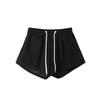 Elastic High-waisted Drawstring Casual Sports Shorts Women's Summer New Retro Loose Outer Wear Wide-leg Pants Hot Pants