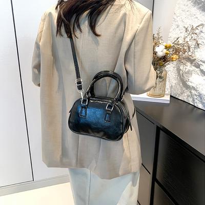 Texture PU Leather Small Top-handle Bags Solid Color Handbags Designer Casual Crossbody Shoulder Bag For Daily Used