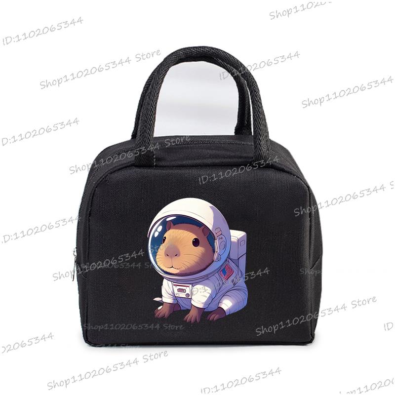 Kawaii Capybara Design Brotdose Aufbewahrungstasche Damen Cartoon Capybara Druck Tragbare Bento Taschen Tier Capybara Liebhaber Lunchtaschen