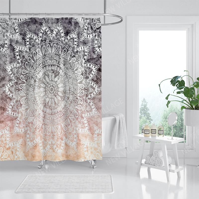 Waterproof fabric shower curtains Bathroom curtain accessories Bath curtain 180x200cm 240*200cm boho decoration vintage mandala