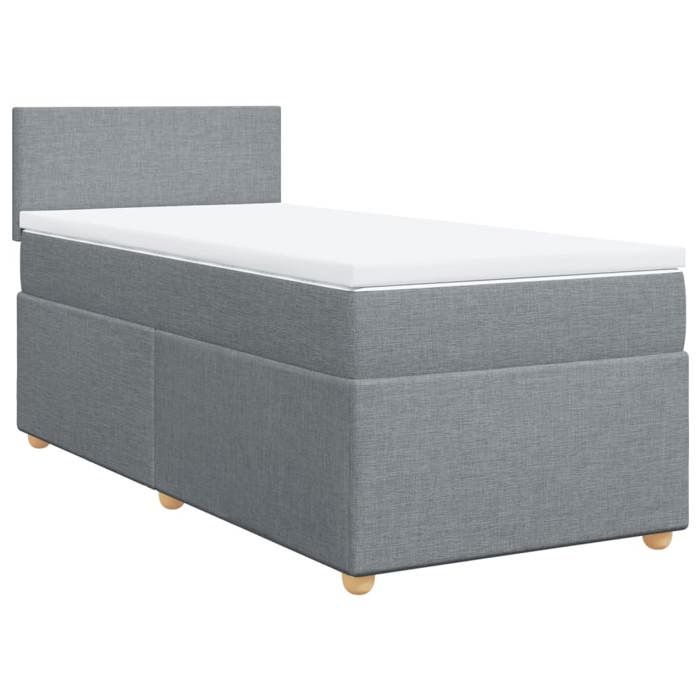 VidaXL Sommier à lattes de lit avec matelas gris clair 80x200 cm tissu 3286500